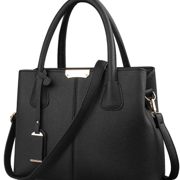 Women Satchel Handbag Faux Leather Tote with Adjustable Strap for Work Travel - Picture 1 of 7